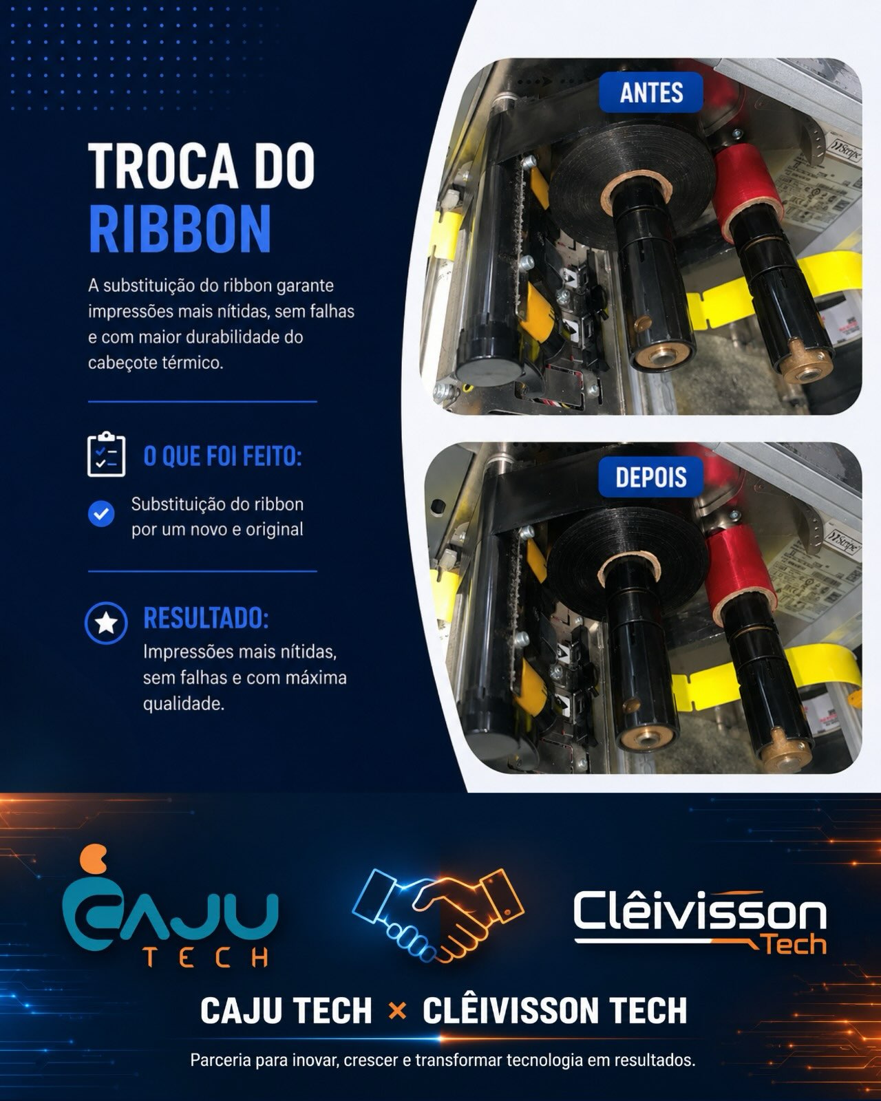 Troca do ribbon em impressora Zebra
