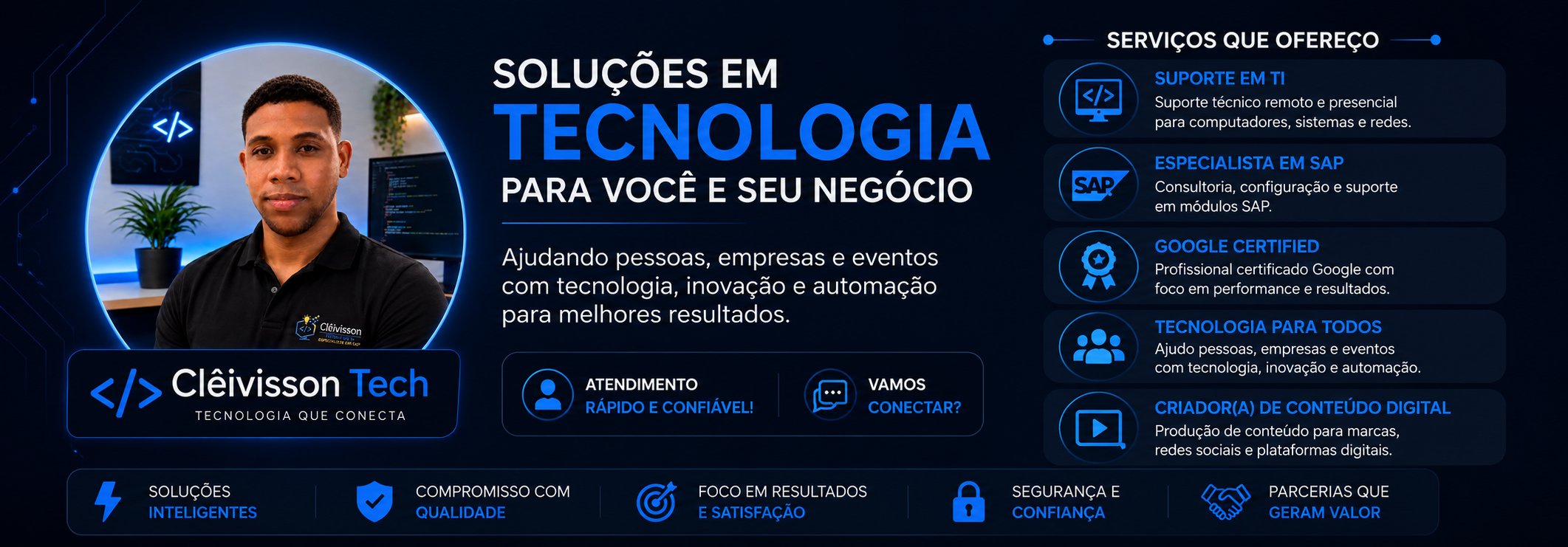 Apresentação dos serviços da Clêivisson Tech